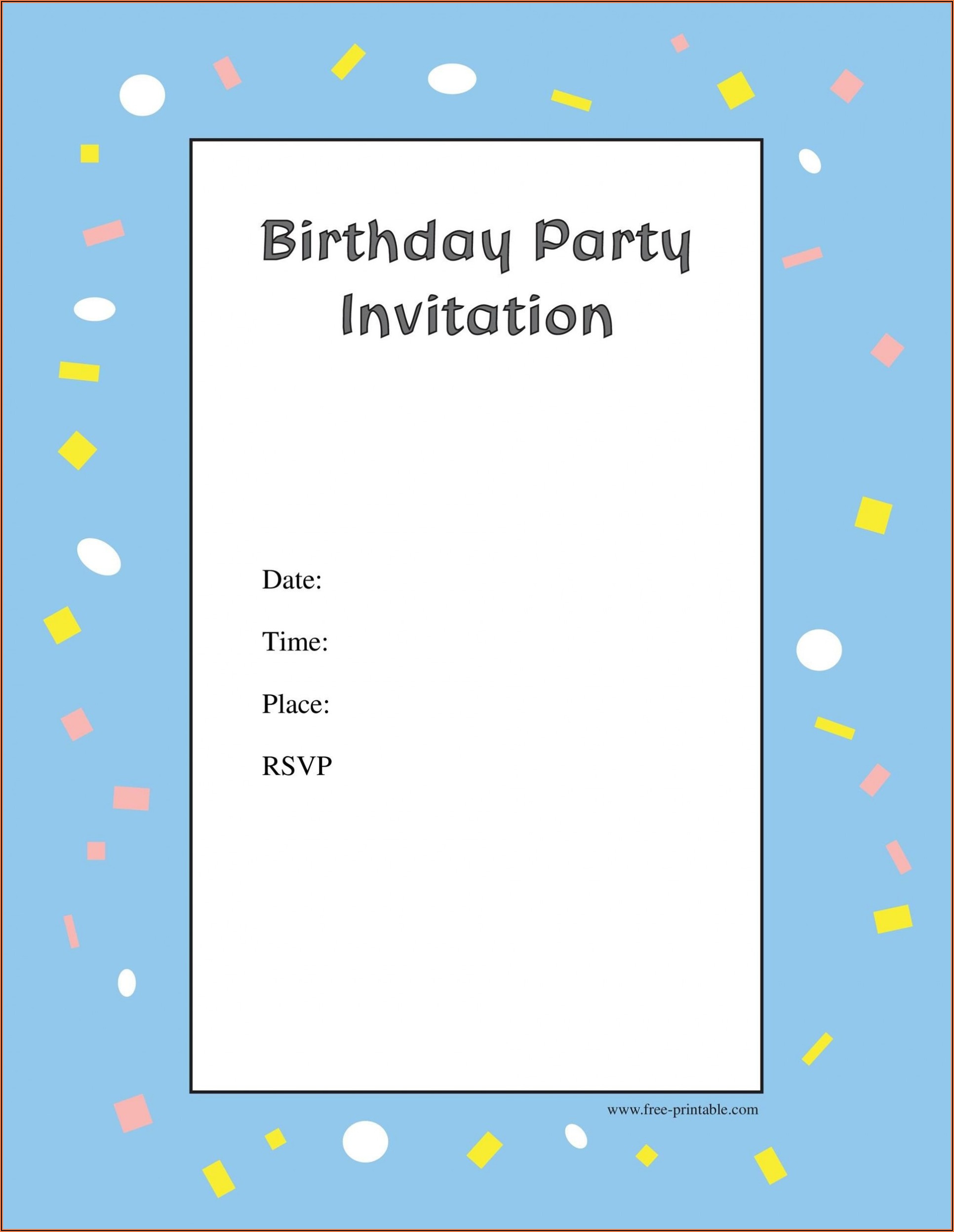 Birthday Invitation Template Word Free Download