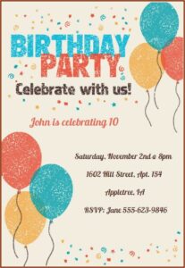 Birthday Invitation Templates Free