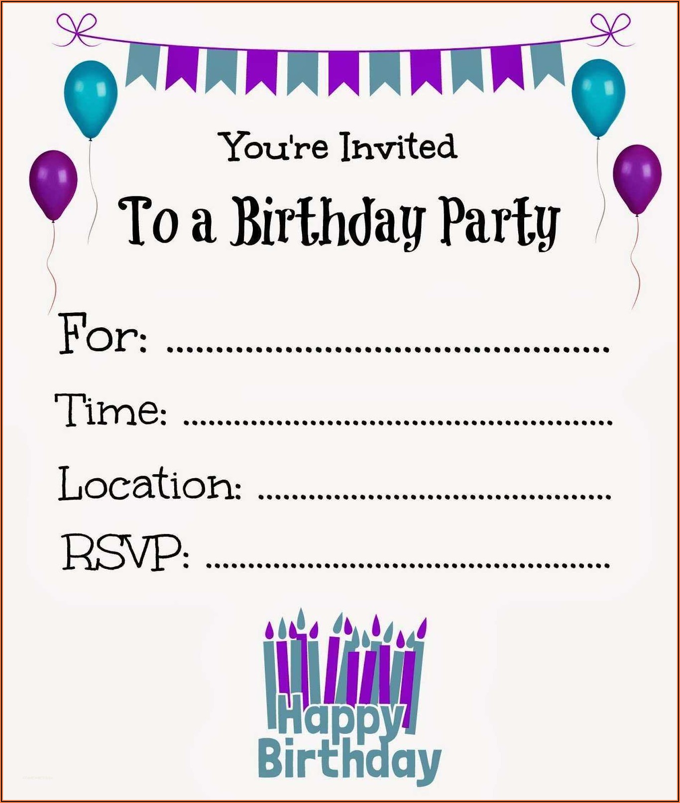 Birthday Invitation Templates Free Download
