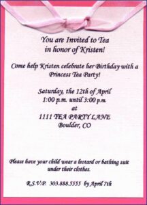 Birthday Invitation Text Message Sample