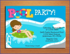 Birthday Pool Party Invitation Template