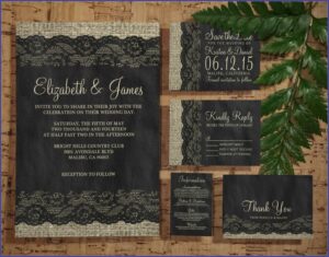 Black Lace Wedding Invitations