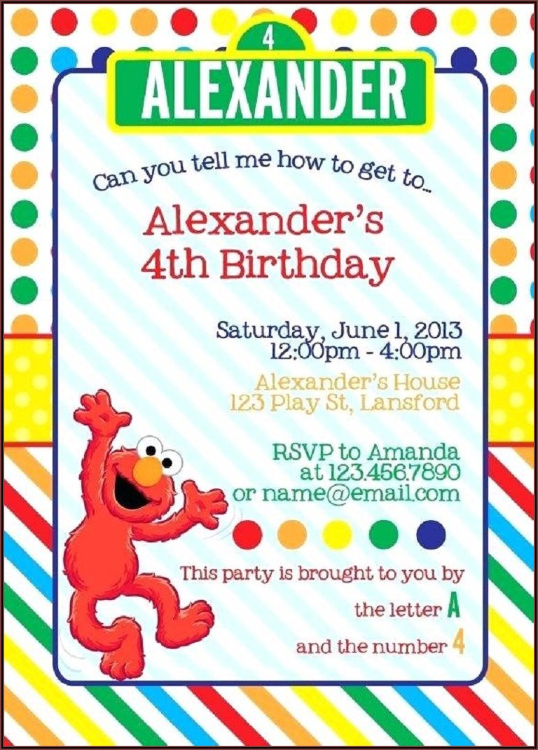 Blank Elmo Birthday Invitations