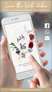 Burgundy Gold Floral Wedding Invitation Video