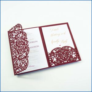 Burgundy Wedding Invitations Laser Cut