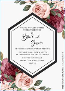 Burgundy Wedding Invitations Templates Free