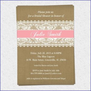 Burlap And Lace Bridal Shower Invitations