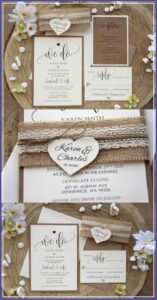 Burlap And Lace Wedding Invitations
