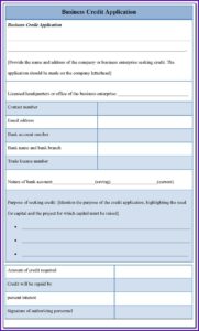 Business Credit Application Form Template South Africa