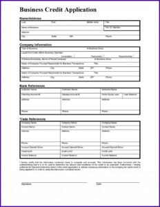 Business Credit Application Form Template Uk