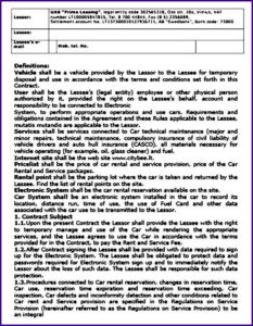 Car Lease Agreement Template