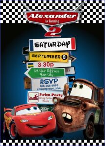 Cars Birthday Party Invitation Templates Free