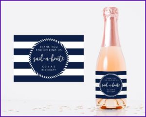 Champagne Bottle Sticker Template