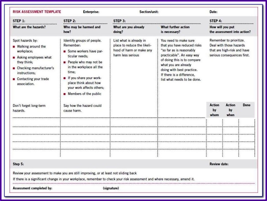 Machine Risk Assessment Template Excel - Template 1 : Resume Examples # ...