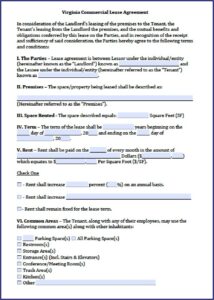 Commercial Lease Agreement Template Virginia