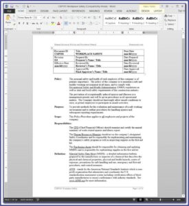 Contractor Health And Safety Plan Template