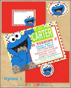 Cookie Monster Party Invitation Template