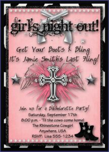 Cowgirl Bachelorette Party Invitations Templates