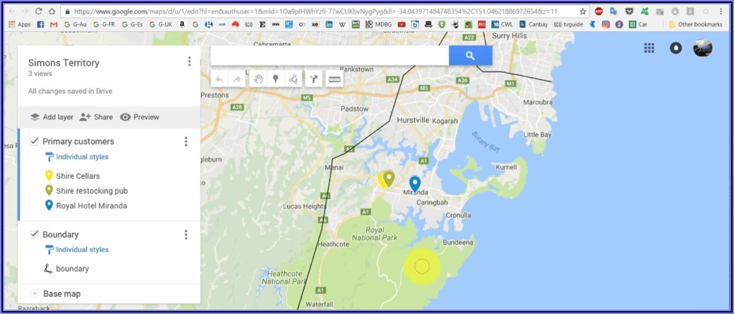Create Sales Territory Map Google