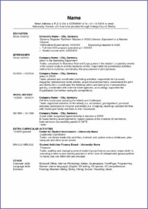 Curriculum Vitae Usa Template