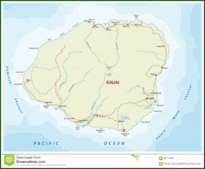 Detailed Road Map Of Kauai