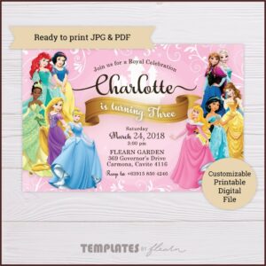 Disney Princess Birthday Invitations