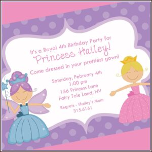 Disney Princess Invitation Card Template