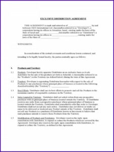 Distribution Agreement Template Free Download