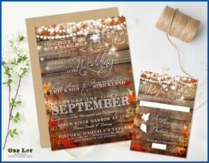 Diy Rustic Fall Wedding Invitations