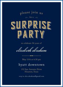 Downloadable Surprise Birthday Invitations