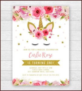 Editable Unicorn Invitation Template Free