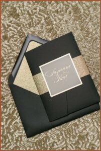 Elegant Black And Gold Wedding Invitations