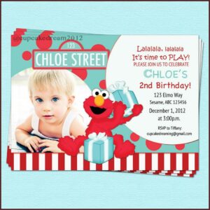 Elmo First Birthday Invitation Wording