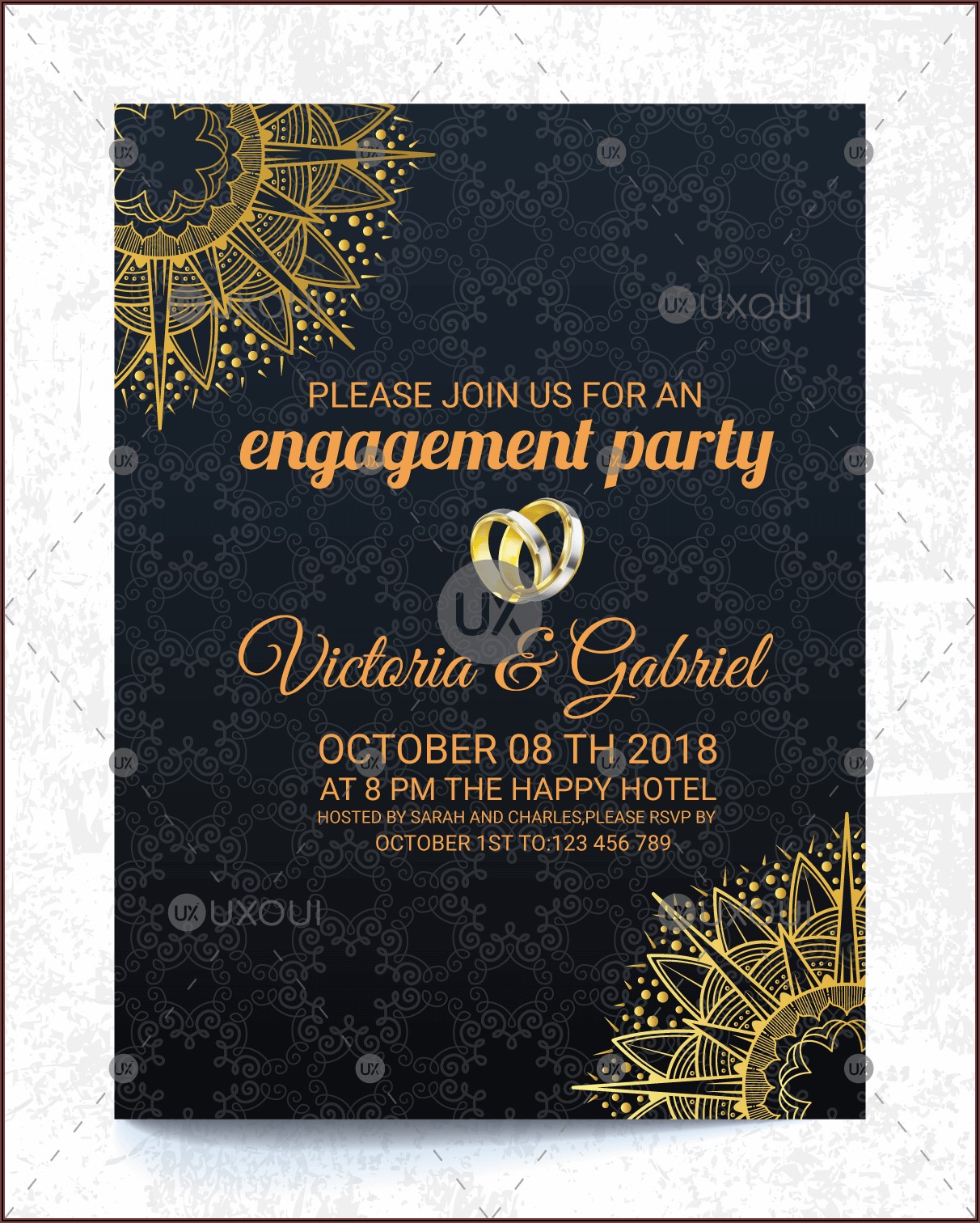 Engagement Invitation Card Template Png