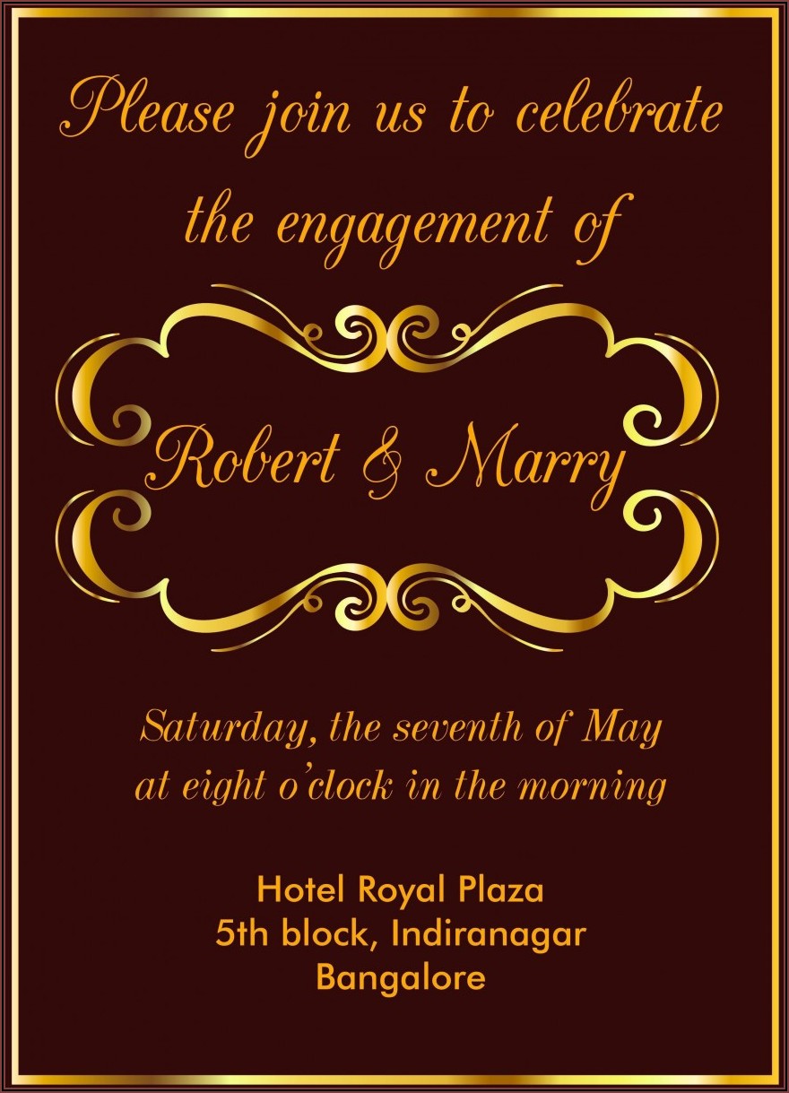Engagement Invitation Template Online Free