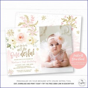 Etsy Girl First Birthday Invitations