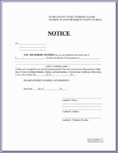 Eviction Notice Alberta Template Free
