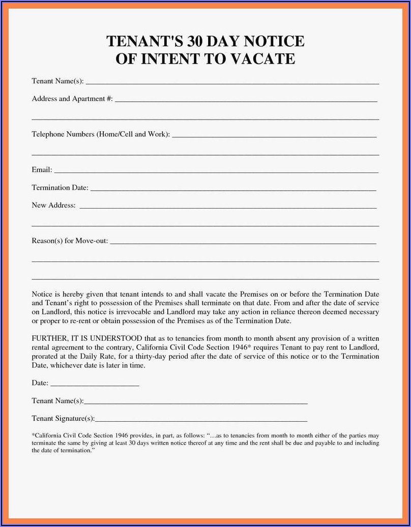 Eviction Notice California Template Free