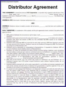 Exclusive Distribution Agreement Template Free Download