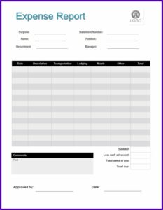 Expense Form Templates