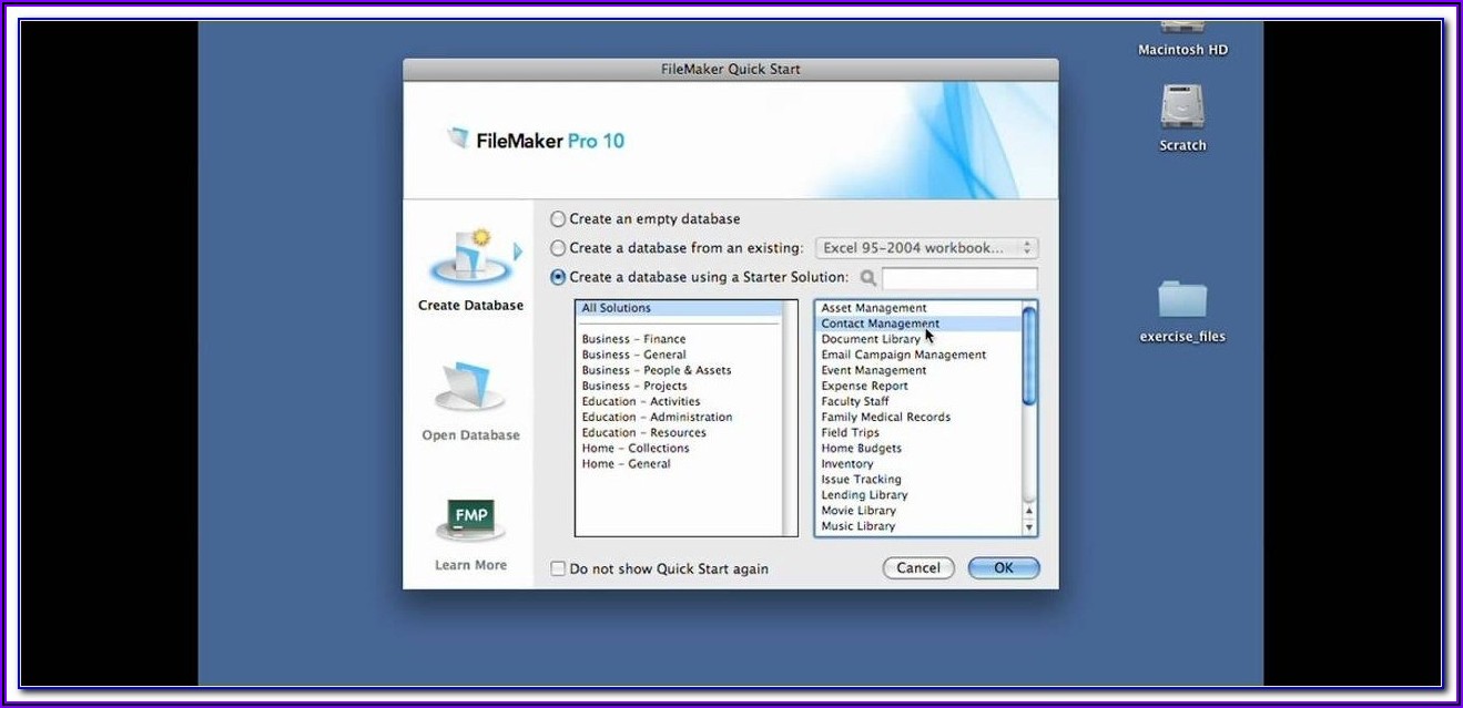Filemaker Pro 10 Database Templates