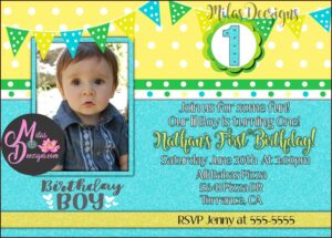 First Birthday Invitations Boy