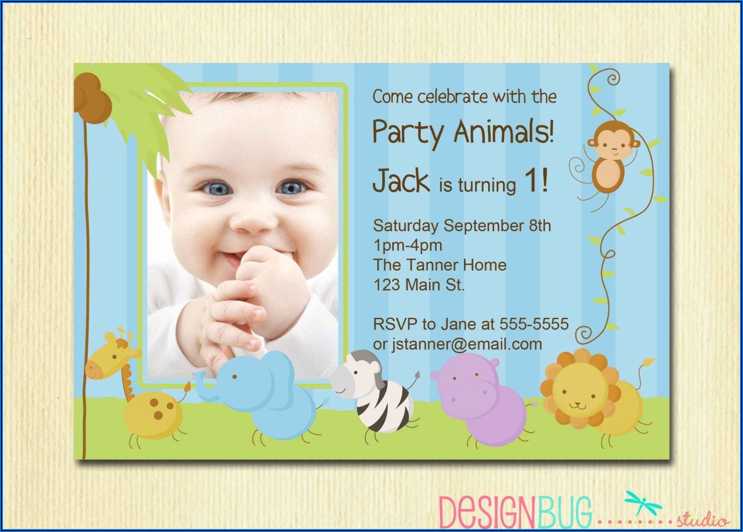 First Birthday Invitations Boy Messages