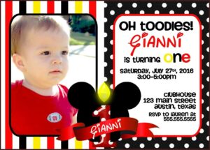 First Birthday Invitations Boy Mickey Mouse