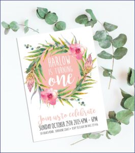 First Birthday Invitations Girl Australia