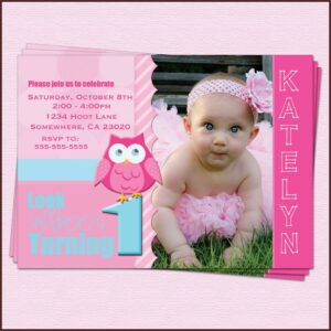 First Birthday Photo Invitations Girl
