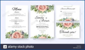 Floral Wedding Invitation Card Design