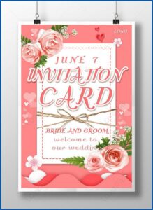 Floral Wedding Invitation Card Template Free Download