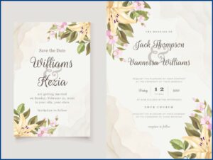 Floral Wedding Invitation Vector Free Download