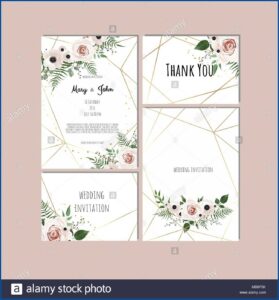Floral Wedding Invitations Vector